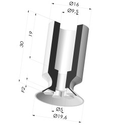 Ventosa plana, série VCP, Ø 19,6 mm