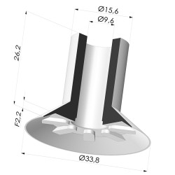 Ventosa plana, série VCP, Ø 33,8 mm