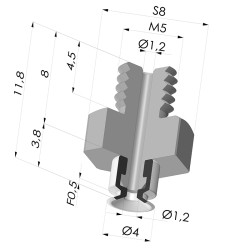 Ventosa plana da série PFTM Ø 4 mm