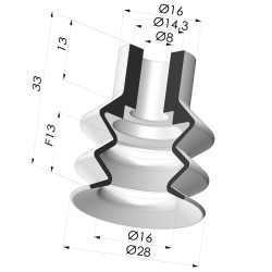 Ventosa 2.5 Fole Série 2 Ø 28MM